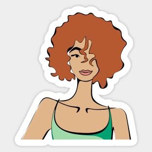 Redhead Girl Portrait Sticker